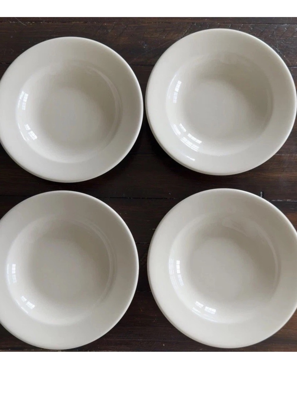 Buffalo China 100 Yr Anniversary 8 7/8” Rimmed Soups Pasta Bowls Ivory Set 4